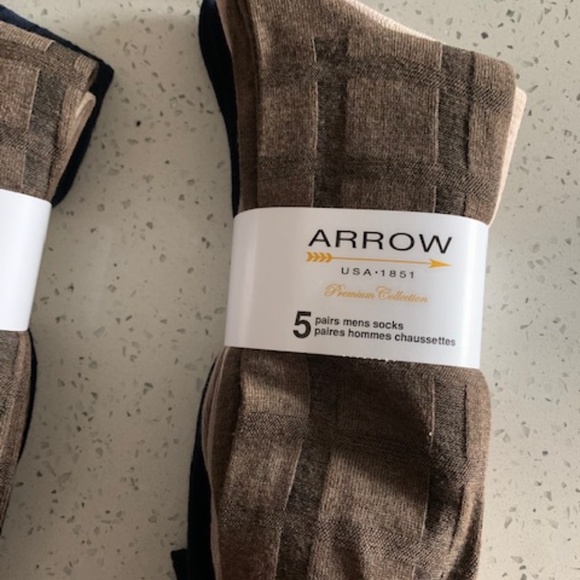 Arrow USA 1851 Premium Collection 5 Pair Socks Men’s (Shoe Size 7-12) Assorted - Picture 10 of 12